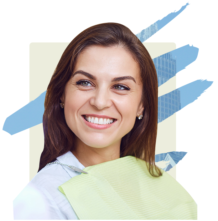 Woman smiling in dental chair